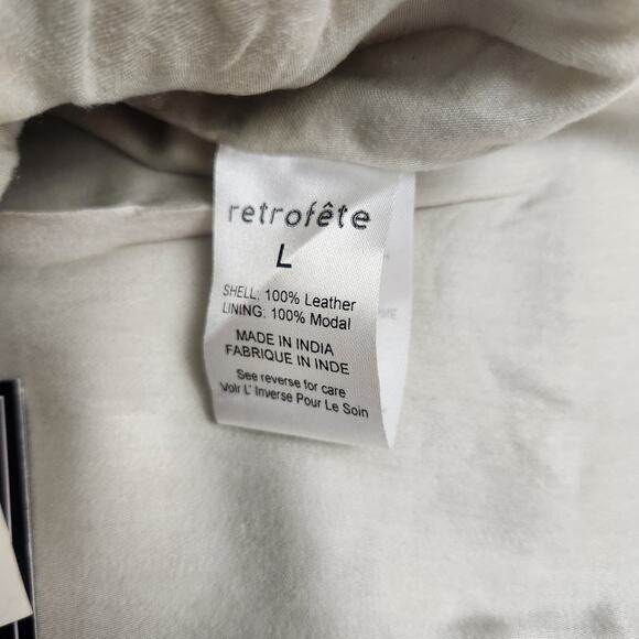 Retrofete Nico Mini Leather Skirt in Silver Size Large NWT - Picture 6 of 7